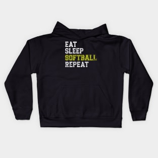 Eat Sleep Softball Repeat' Sport Softball Kids Hoodie